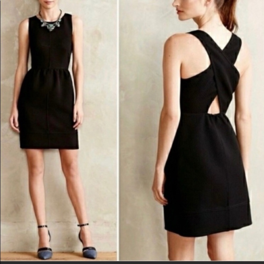 Anthropologie Maeve Black Dress